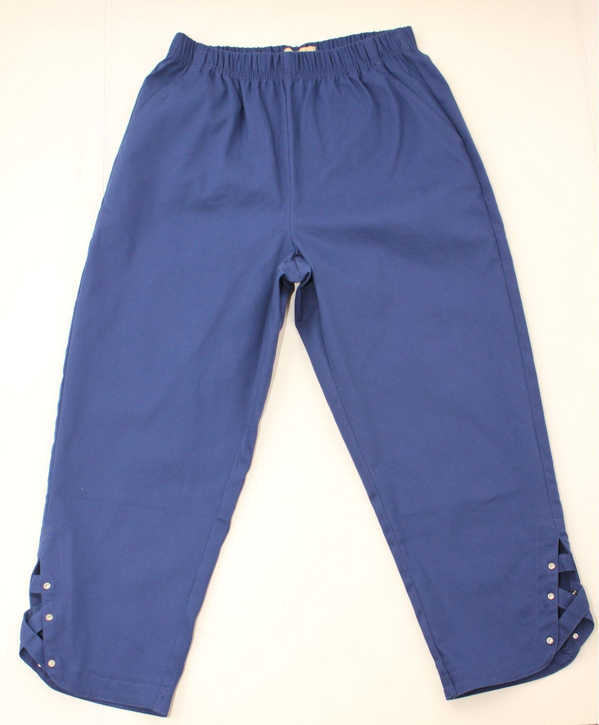 Women's Lightweight Capri Pants with Studded Hem Detail
