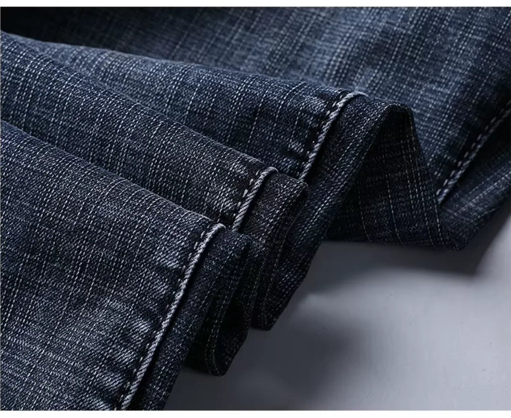2026 New Business Men'S Jeans Casual Straight Stretch Fashion Classic Blue Black Work Denim Pant Trousers Male Clothing