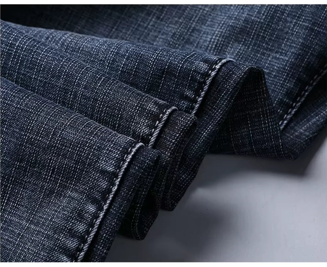 2026 New Business Men'S Jeans Casual Straight Stretch Fashion Classic Blue Black Work Denim Pant Trousers Male Clothing