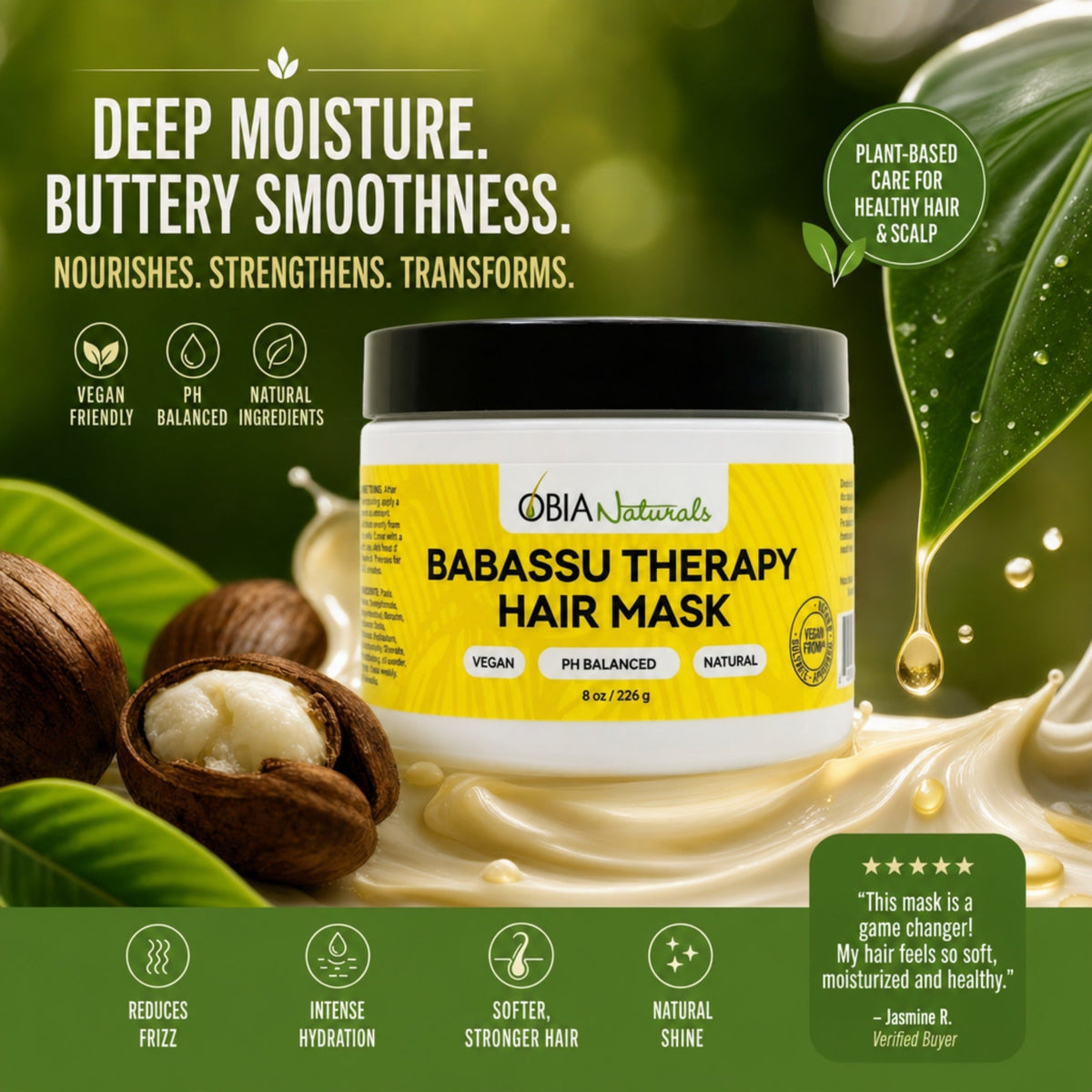 Babassu Hair Therapy Mask — Deep Conditioning Hair Mask for Curls