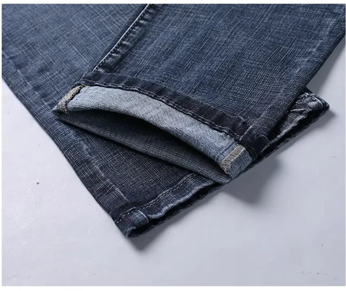 2026 New Business Men'S Jeans Casual Straight Stretch Fashion Classic Blue Black Work Denim Pant Trousers Male Clothing