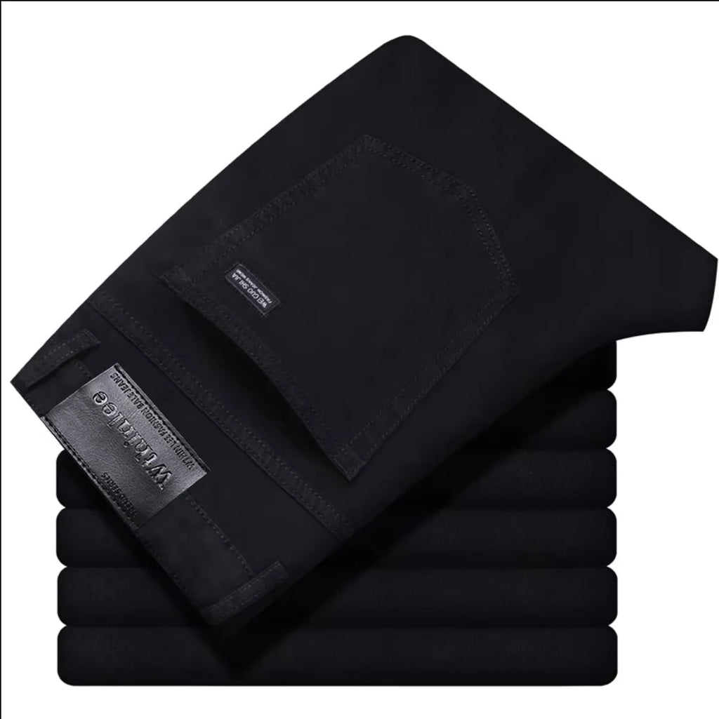 2026 New Business Men'S Jeans Casual Straight Stretch Fashion Classic Blue Black Work Denim Pant Trousers Male Clothing