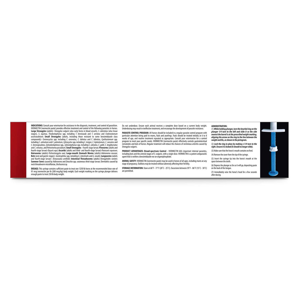 Jeffers Ivermectin Horse Dewormer Gel, Apple Flavored